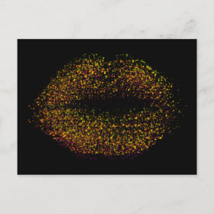 Modern Abstract Art Lips Postcard