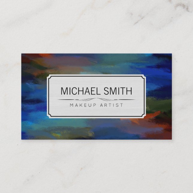 Modern Abstract Art Makeup Artist #99 Business Card (Front)