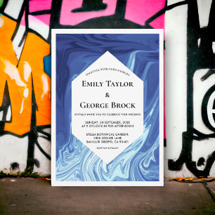 Modern Abstract Art Masterpiece Stylish Wedding Invitation