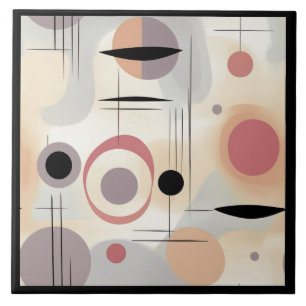 Modern abstract art mid century tile