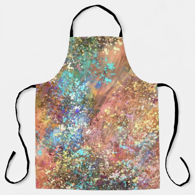 Modern Abstract Art paint flicks and splatters Apron (Front)