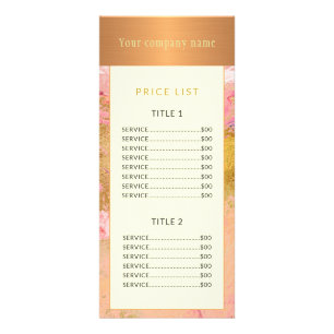 Modern abstract art painting copper gold pricelist rack card