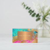 Modern abstract art painting copper gold your name business card (Standing Front)