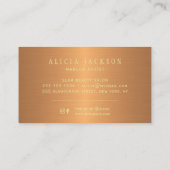 Modern abstract art painting copper gold your name business card (Back)