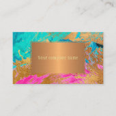 Modern abstract art painting copper gold your name business card (Front)