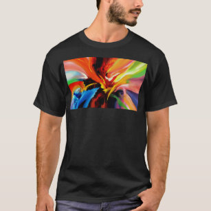 Modern Abstract Art Painting Custom Trendy Black T-Shirt