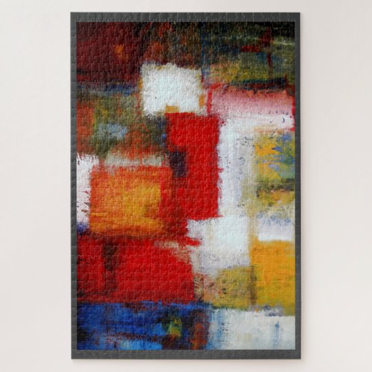 Modern Abstract Art Painting Jigsaw Puzzle | Zazzle.co.uk