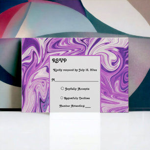 Modern Abstract Art Pastel Galaxy Stylish Wedding RSVP Card