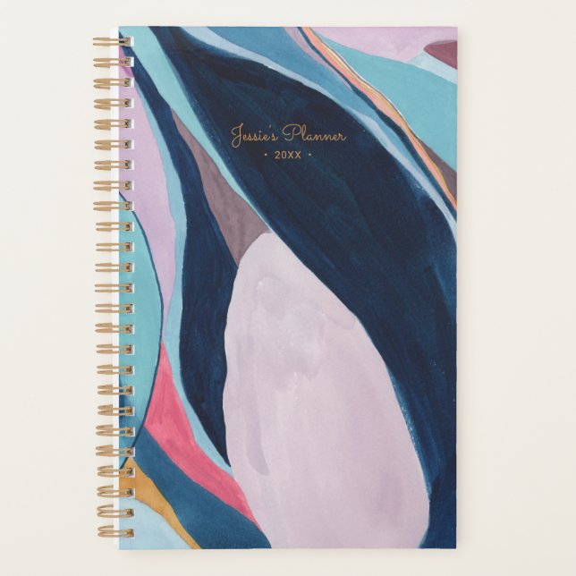 Modern Abstract Art Personalised Planner (Front)
