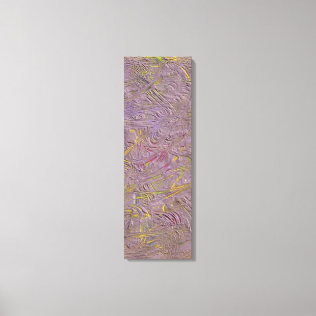 Modern Abstract Art Pink Yellow Green Purple Black Canvas Print (Front)