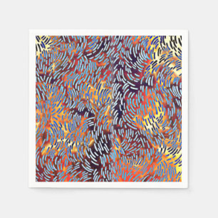 Modern Abstract Art Red Yellow Black Napkin