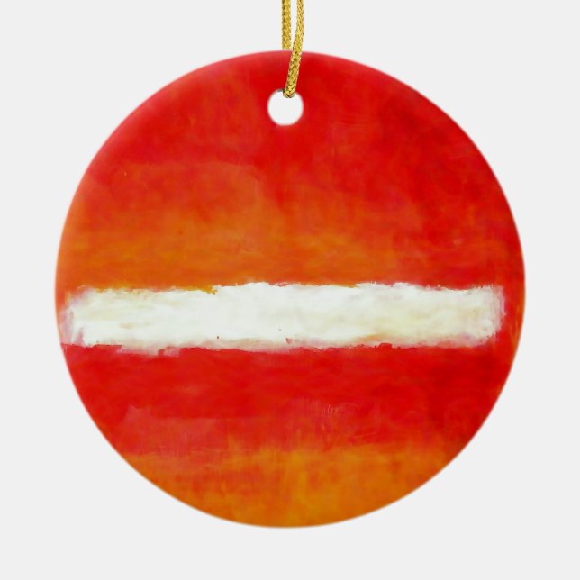 Modern Abstract Art - Rothko Style Ceramic Tree Decoration (Front)