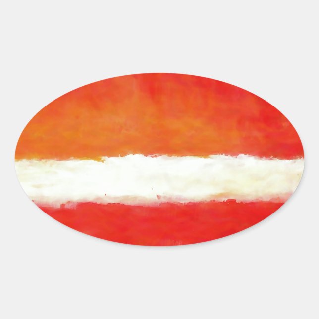Modern Abstract Art - Rothko Style Oval Sticker (Front)