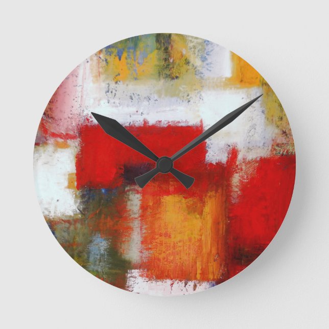 Modern Abstract Art Round Clock (Front)