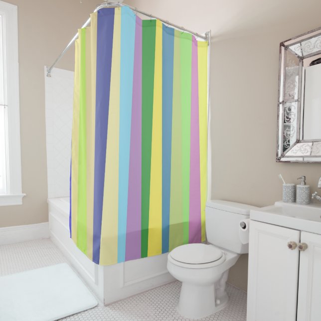modern abstract art shower curtain (In Situ)