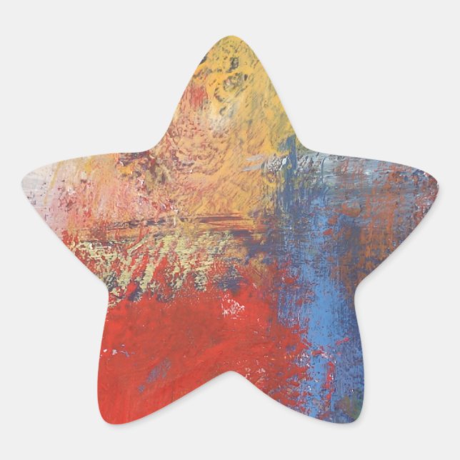 Modern Abstract Art Star Sticker (Front)