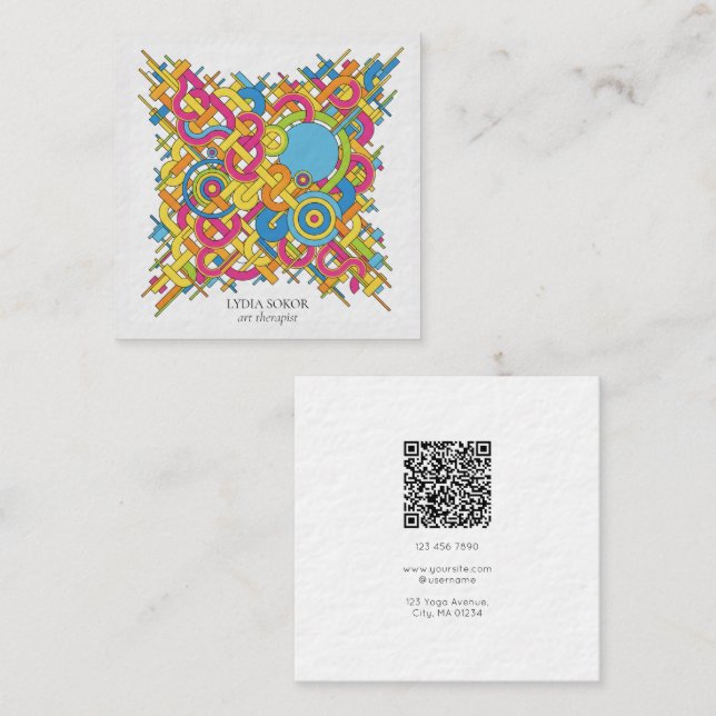 Modern Abstract Art Therapist Business Card (Front/Back)