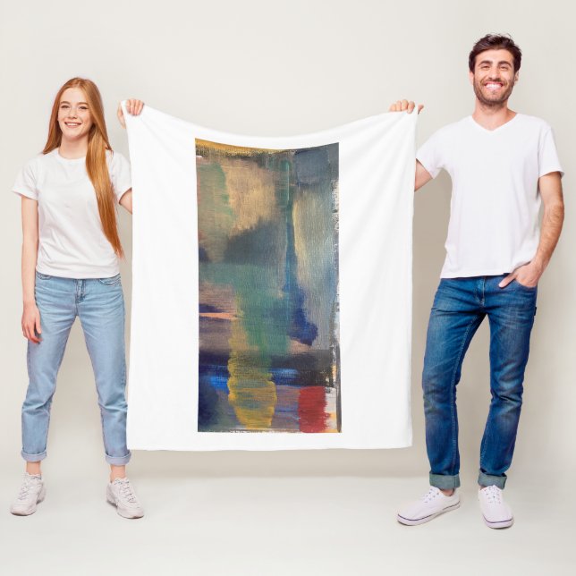 Modern Abstract Art Throw Fleece Blanket (In Situ)