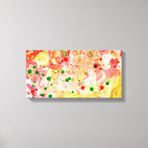 Modern Abstract Art Trendy Colourful Pink Red Canvas Print