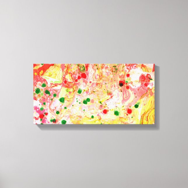 Modern Abstract Art Trendy Colourful Pink Red Canvas Print (Front)