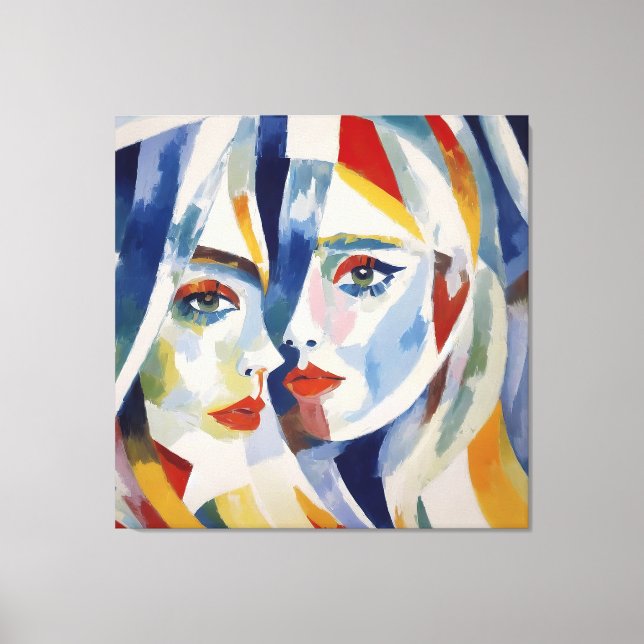 Modern abstract art Twins Canvas Print (Front)