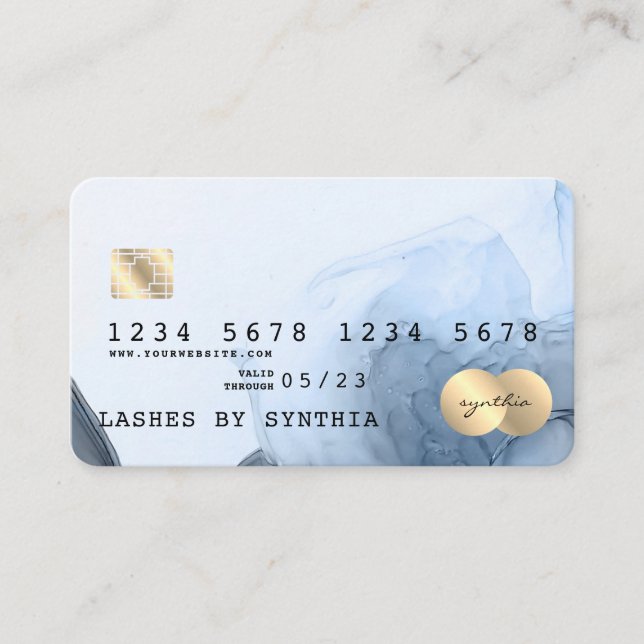 Modern Abstract Art Watercolor Credit Card Style (Front)