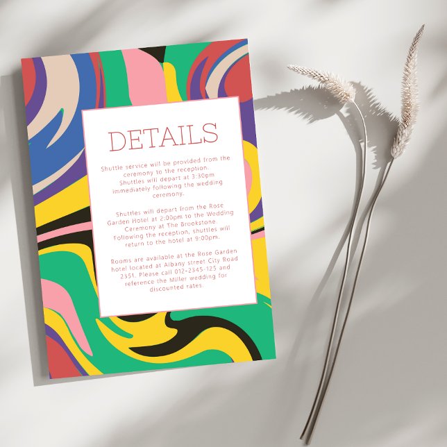 Modern Abstract Art Wedding Details Enclosure Card (Creator Uploaded)