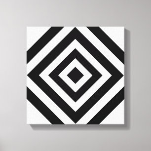 Modern Abstract Art with Diamond Geometric Shapes Canvas Print