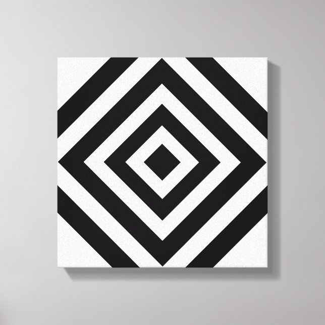 Modern Abstract Art with Diamond Geometric Shapes Canvas Print (Front)