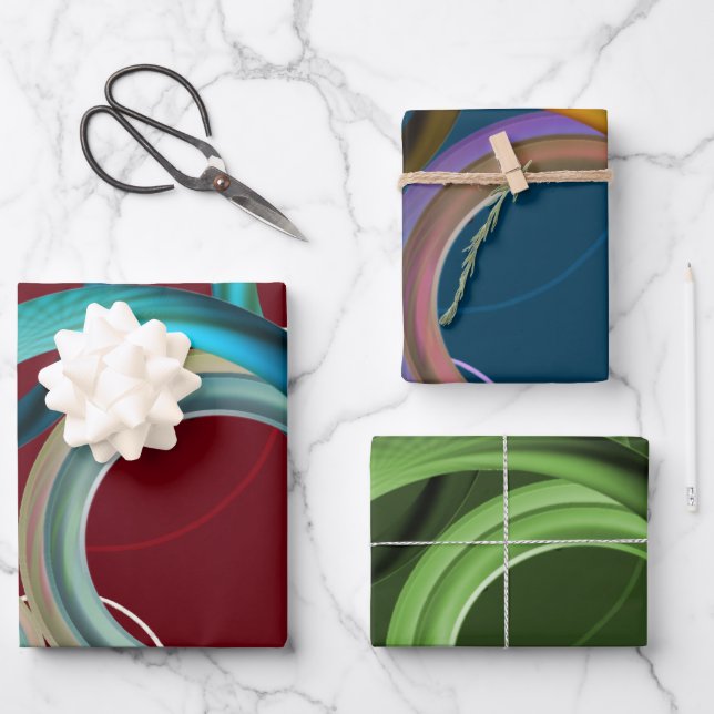 Modern Abstract Art Wrapping Paper Sheets (Front)