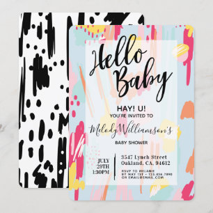Modern Abstract & Artistic Baby Shower Invitation