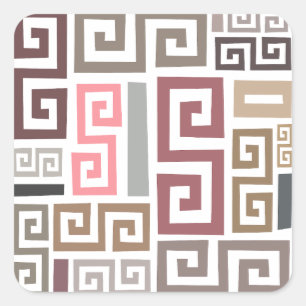 modern abstract artistic coloured lines square sticker