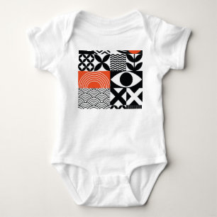 Modern Abstract: Artistic Design Canvas. Baby Bodysuit