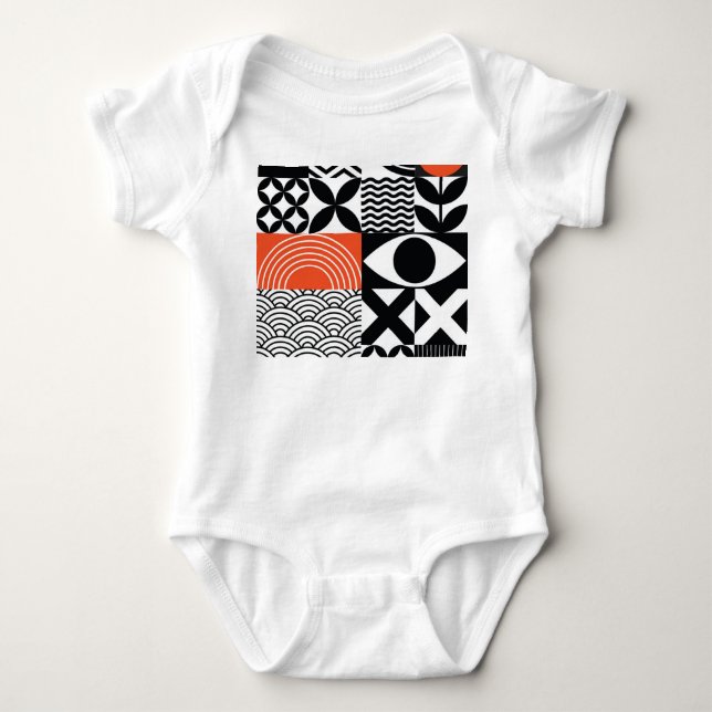 Modern Abstract: Artistic Design Canvas. Baby Bodysuit (Front)