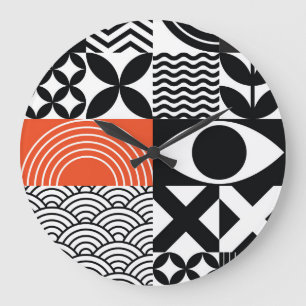 Modern Abstract: Artistic Design Canvas. Large Clock