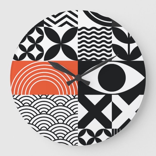 Modern Abstract: Artistic Design Canvas. Large Clock (Front)