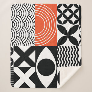 Modern Abstract: Artistic Design Canvas. Sherpa Blanket