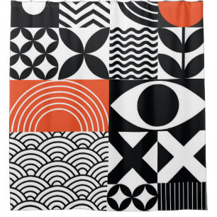 Modern Abstract: Artistic Design Canvas. Shower Curtain