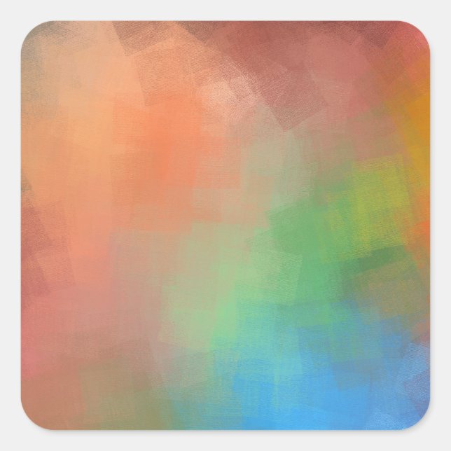 Modern Abstract Artwork Blank Template Elegant Square Sticker (Front)