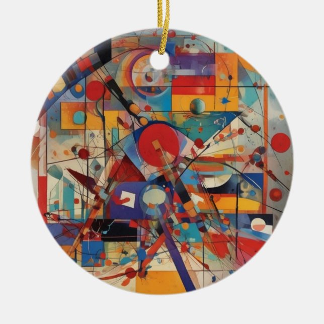 Modern Abstract Artwork Ceramic Tree Decoration (Front)