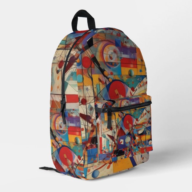 Modern Abstract Artwork Printed Backpack (Back Corner Left)