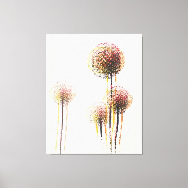Modern Abstract Autumn Flower Trees #2 Canvas Print (Front)