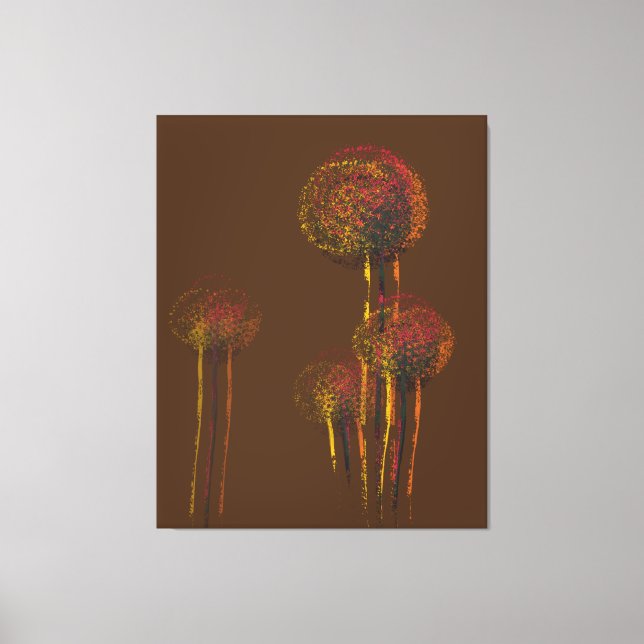 Modern Abstract Autumn Flower Trees Canvas Print (Front)