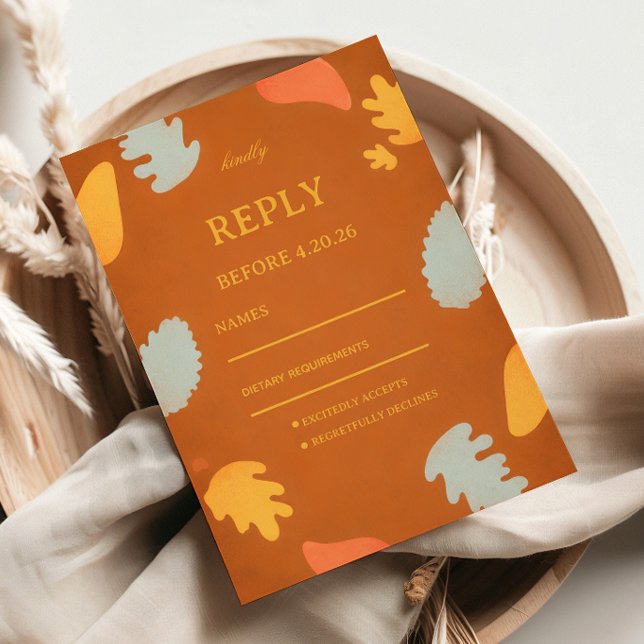 Modern Abstract Autumn Guest RSVP Card (Creator Uploaded)