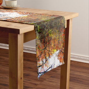Modern Abstract Autumn Leaves/Trees Table Runner