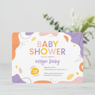 Modern Abstract Baby Shower Invitation