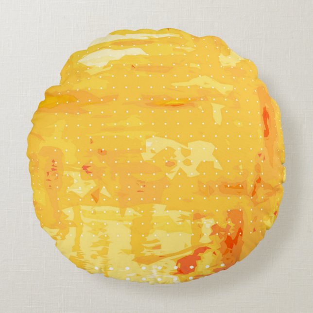 Modern abstract background of bright brush strokes round cushion (Front)