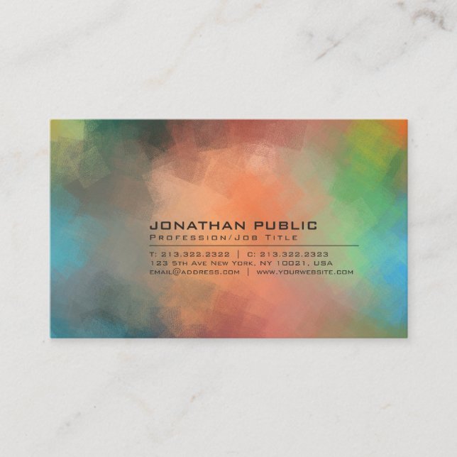 Modern Abstract Background Professional Plain Business Card (Front)