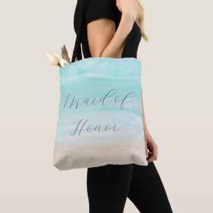 Modern Abstract Beach Maid of Honour Tote Bag