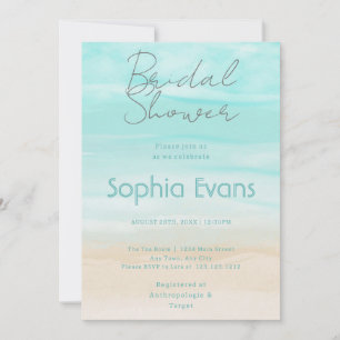 Modern Abstract Beach Wedding Bridal Shower Invitation